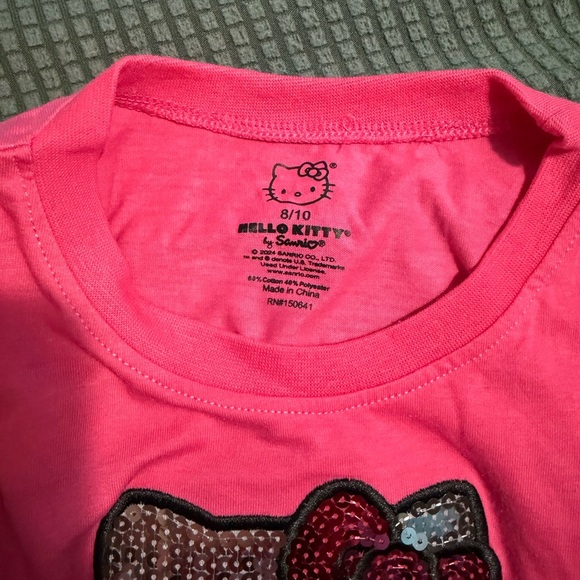 Hello kitty by sanrio girl's blouse size 8/10 fusia color - Picture 3 of 5